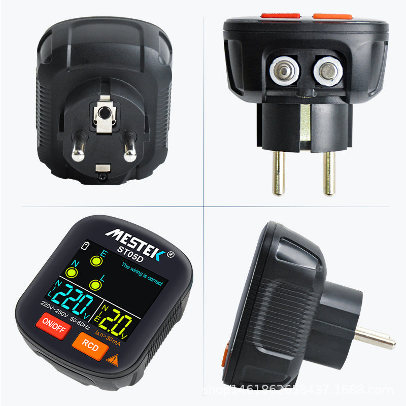 Phase Detector Digital Display Socket Tester Leakage Zero Live Wire Special for Testing US, EU, UK Plug Standards