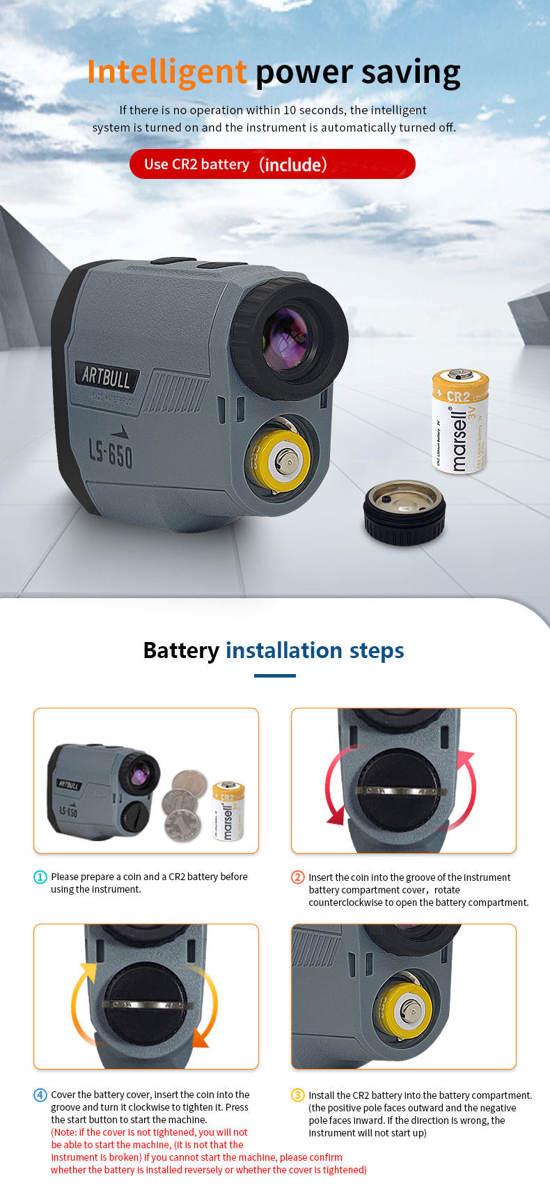 Outdoor Golf Laser Rangefinder Telescope with 650m Height and Angle Measurement