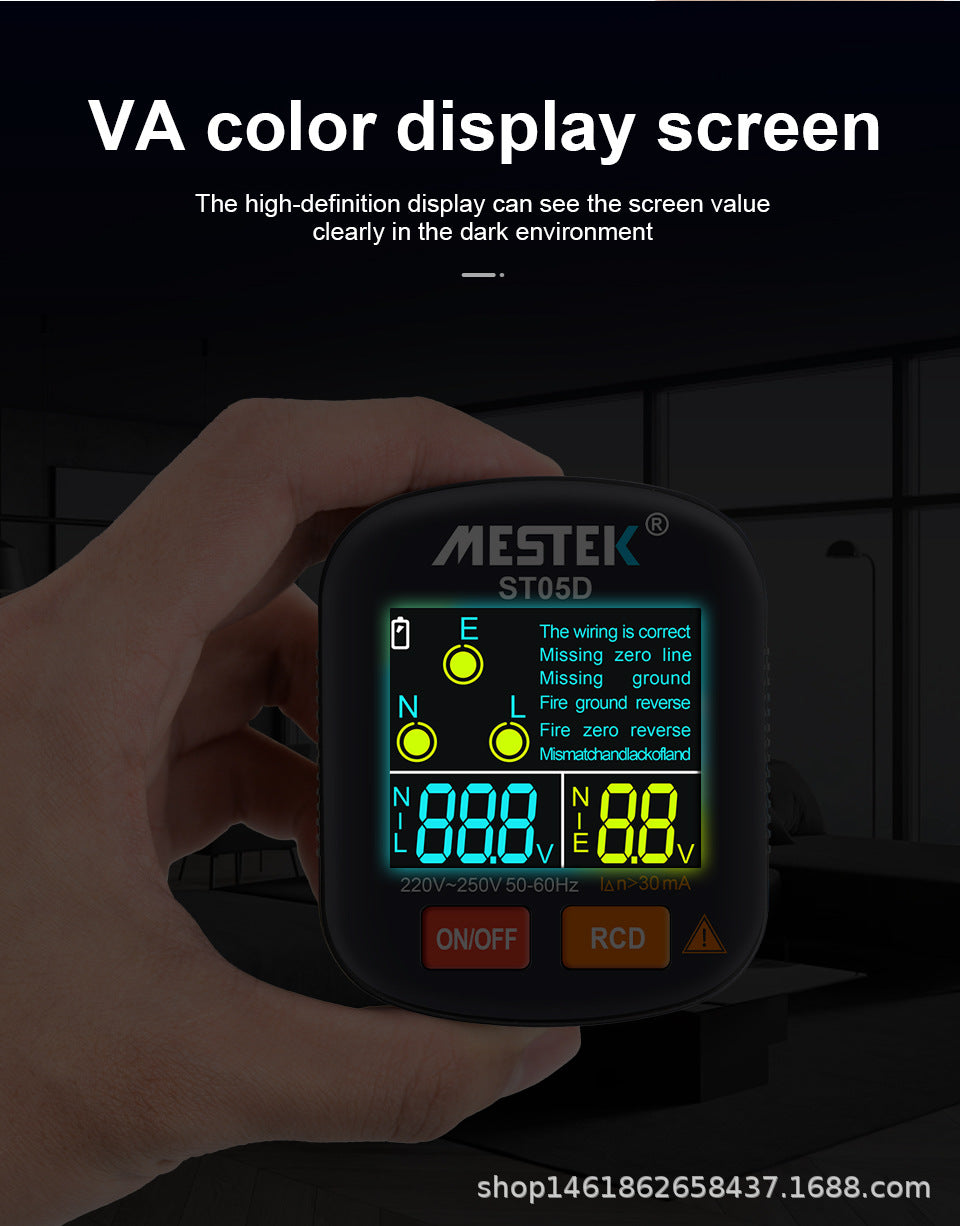 Phase Detector Digital Display Socket Tester Leakage Zero Live Wire Special for Testing US, EU, UK Plug Standards