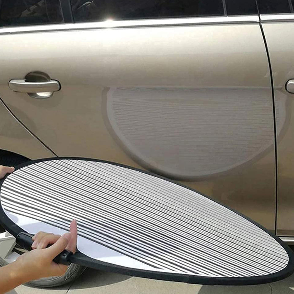 Car dent repair tool dent reflection board with fold soft inner lining and stripes for car dent inspection.
