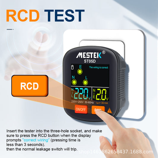 Phase Detector Digital Display Socket Tester Leakage Zero Live Wire Special for Testing US, EU, UK Plug Standards